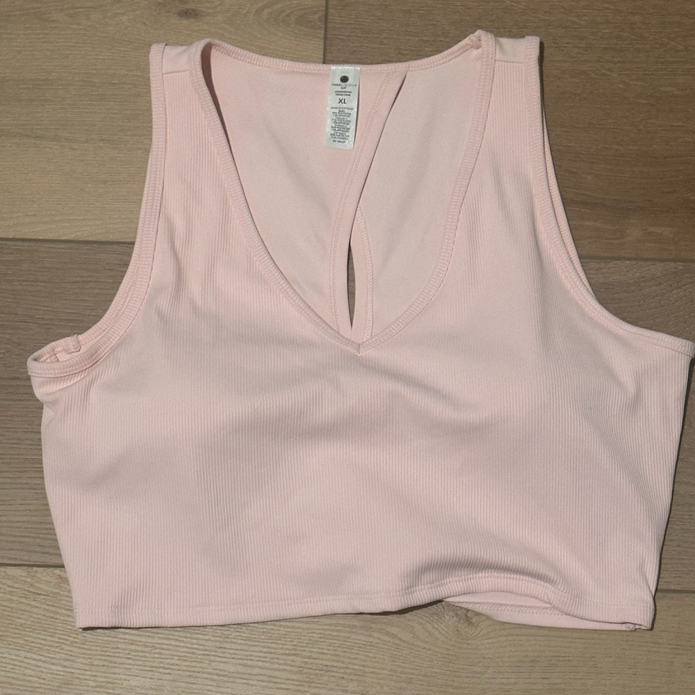 Yogalicious Pink V-Neck Sports Bra with Full Coverage